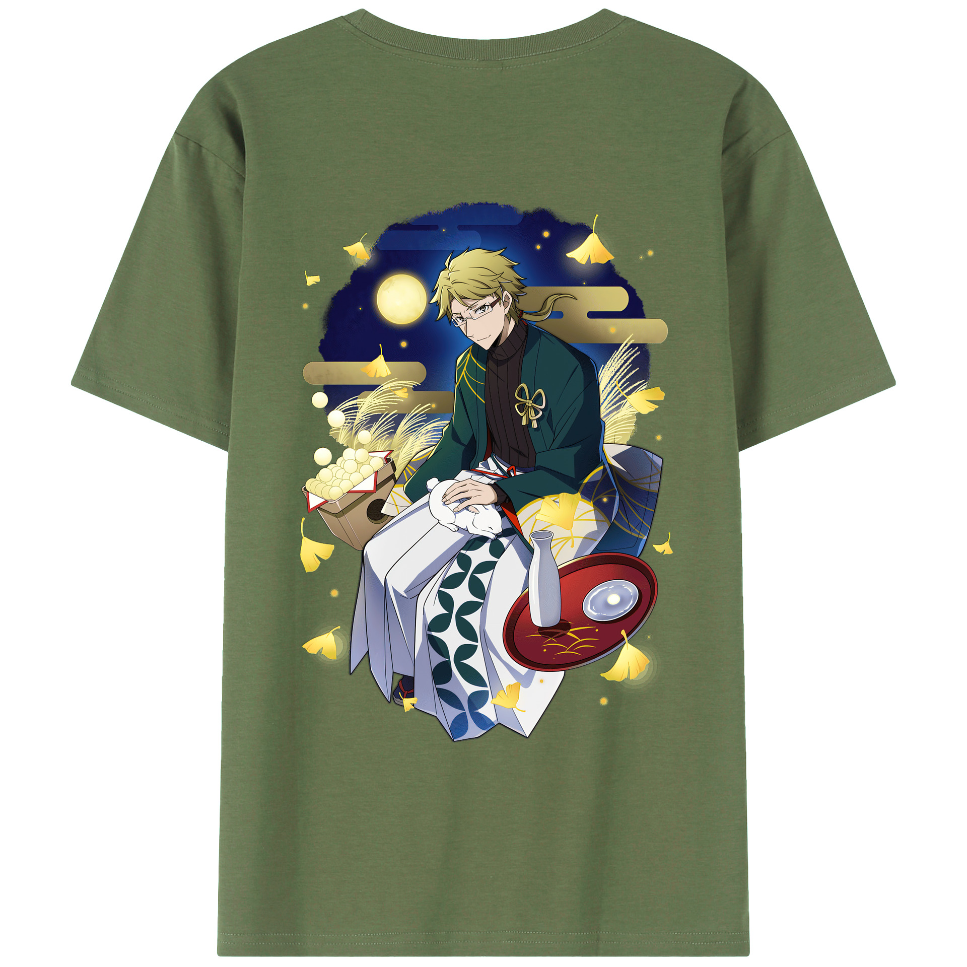 （画像用） 文豪ストレイドッグス Bungo Stray Dogs 綿100％ メンズ半袖Tシャツ（バックプリント） 通気性